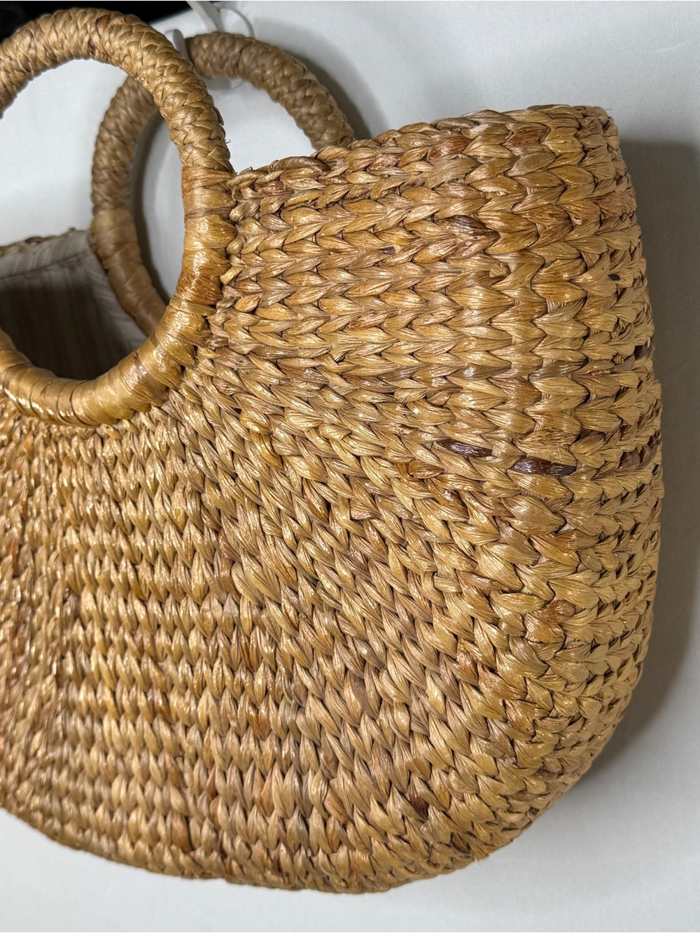 JADEtribe Woven Straw Tote Bag | Coastal Grandmother Beach Market Bag - Picture 7 of 10